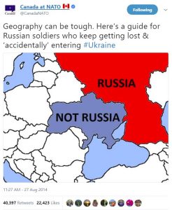 Twitter post with map of Russia